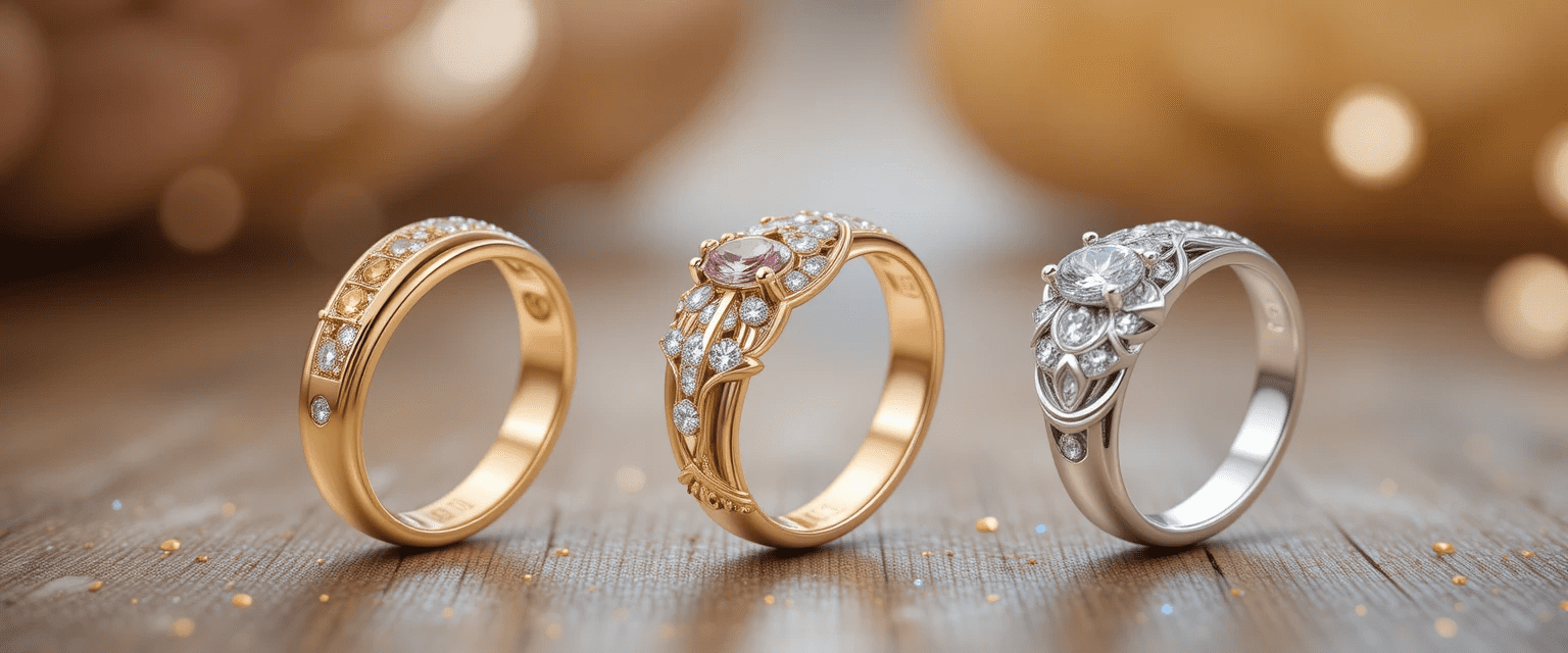 انگشتر های طلایی رزگلد سفید