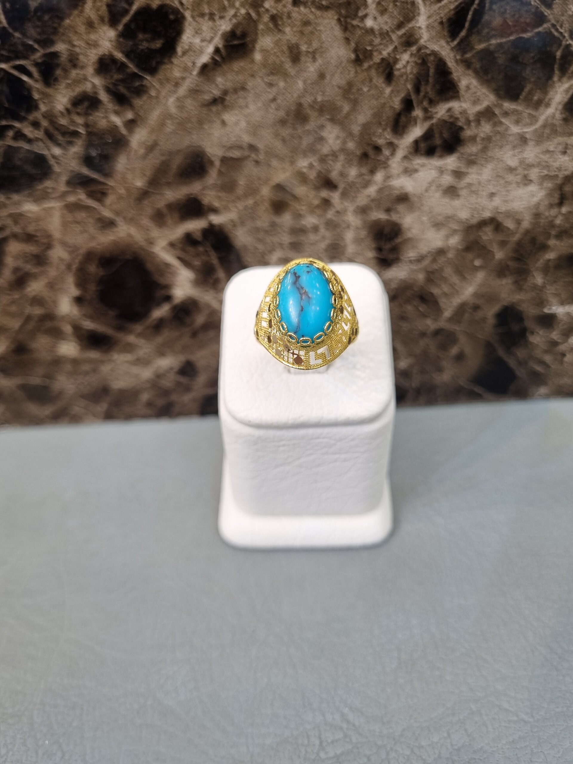 ۲۰۲۵۰۶۲۹_۱۸۴۲۴۱ انگشتر طرح فیروزه با رگه - Image 1